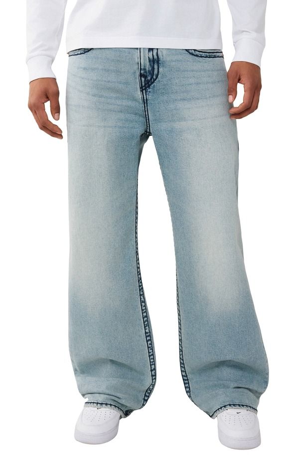 トゥルーレリジョン メンズ ボトムス デニムパンツ ジーンズ True Religion Vinny Super T Ultra Baggy Jeans Artic Whisper Light Wash