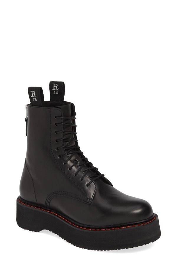 アールサーティーン レディース シューズ ブーツ・レインブーツ プラットフォームブーツ プラットフォーム R13 Stack Platform Boot Black ブラック