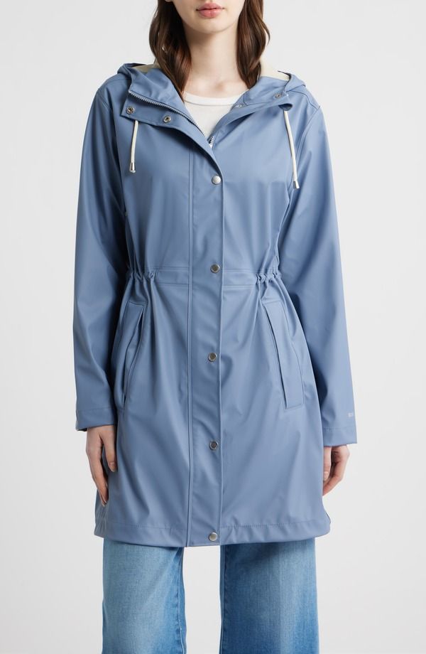 イルセヤコブセン レディース アウター ジャケット・ブルゾン コート Ilse Jacobsen Hooded Waterproof Raincoat Grey Blue グレー