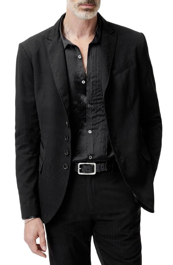 ジョンバルベイトス メンズ アウター ジャケット・ブルゾン スリムフィット ブレザー John Varvatos Gerry Slim Fit Blazer Black ブラック