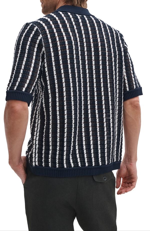 ラグアンドボーン メンズ アウター パーカー・スウェット シャツ ニット rag bone Dalton Texture Knit Short Sleeve ButtonUp Shirt Navy Multi ネイビー