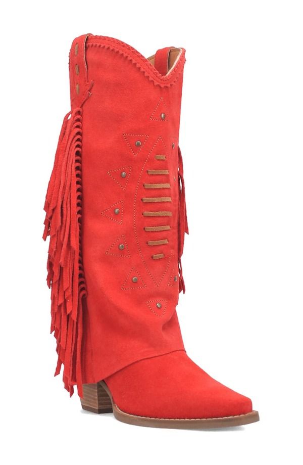 ディンゴ レディース シューズ ブーツ・レインブーツ Dingo Spiritrail Knee High Western Boot Red レッド