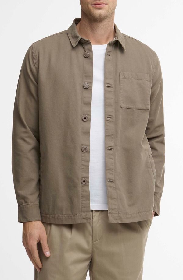 バブアー メンズ アウター ジャケット・ブルゾン シャツ Barbour Washed ButtonUp Overshirt Smokey Olive オリーブ