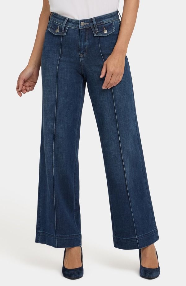 エヌワイディージェイ レディース ボトムス デニムパンツ ワイドレッグ ジーンズ NYDJ Teresa Wide Leg Jeans Louvre Sapphire サファイア