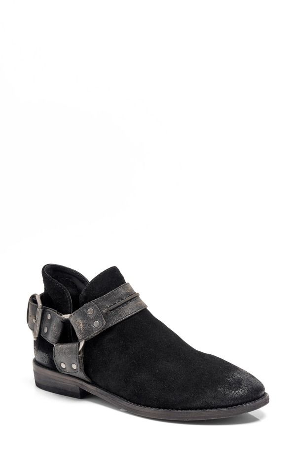 フリーピープル レディース シューズ ブーツ・レインブーツ Free People Belle Harness Bootie Black Suede ブラック
