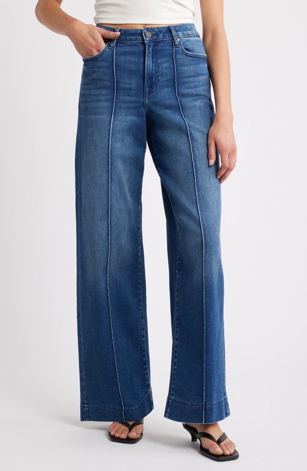 ヒドゥン ジーンズ レディース ボトムス デニムパンツ ワイドレッグ ハイウエスト HIDDEN JEANS Pintuck High Waist Wide Leg Jeans Dark Wash