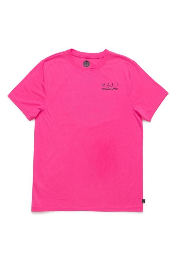 マウイアンドサン メンズ トップス Tシャツ ロゴ グラフィック Maui Sons Neon Cookie Logo Graphic TShirt Neon Pink ピンク