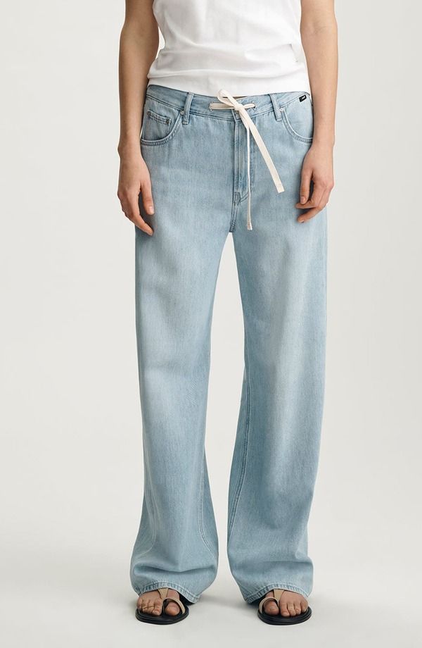 マーヴィ ジーンズ レディース ボトムス デニムパンツ ワイドレッグ Mavi Jeans Nella Wide Leg Drawstring Jeans Bleached Well Blue ブルー