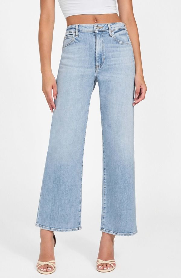 ゲス レディース ボトムス デニムパンツ ワイドレッグ ハイウエスト ジーンズ GUESS High Waist Wide Leg Jeans FrglOpen Blue ブルー