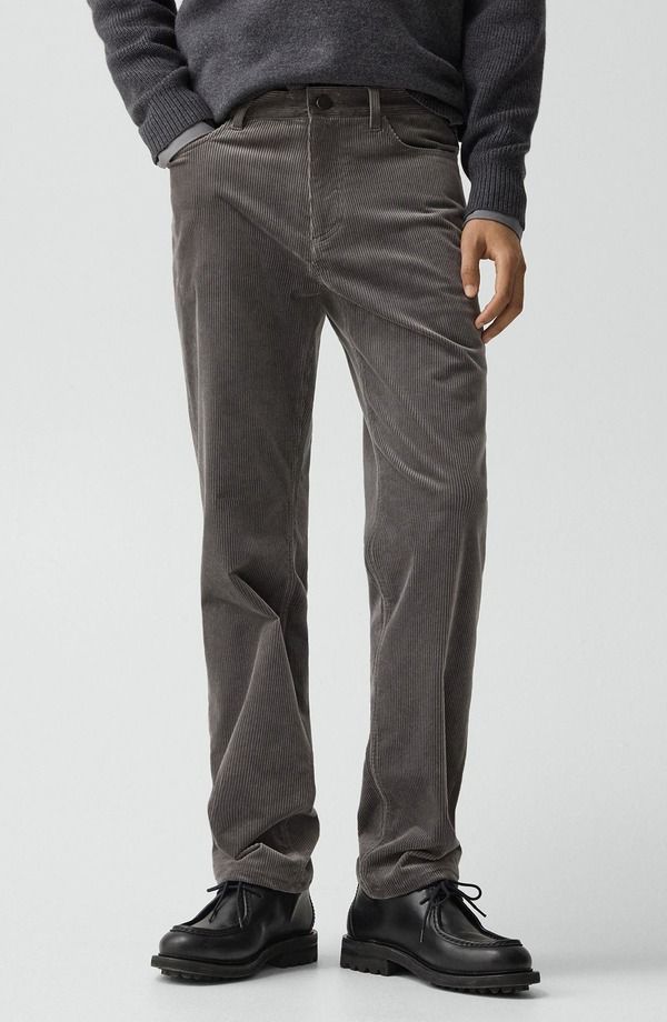 セオリー メンズ ボトムス カジュアルパンツ ストレート コーデュロイ Theory Crosby Corduroy Slim Straight Leg Pants Carbon