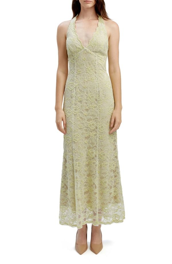 バードット レディース トップス ワンピース ミディ レース Bardot Evana Lace Midi Dress Pale Khaki カーキ