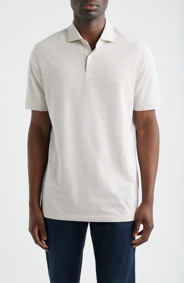 ピーター・ミラー メンズ トップス ポロシャツ コットン Peter Millar Crown Crafted Albatross Pima Cotton Blend Polo Summer Dunes