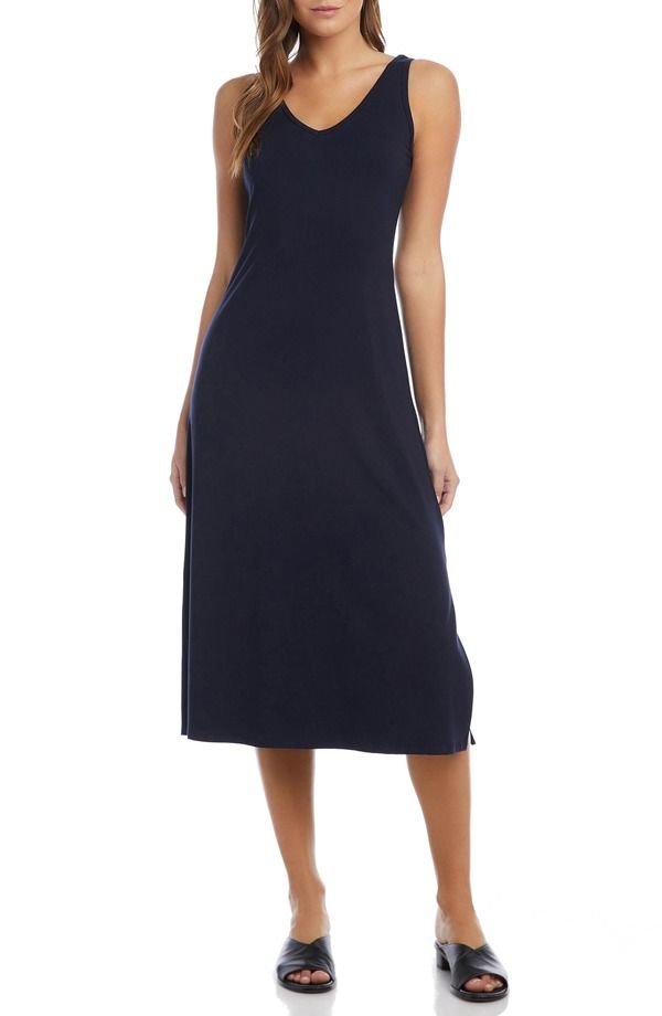 カレンケーン レディース トップス ワンピース ミディ ノースリーブ Karen Kane Brigitte Sleeveless Midi Dress Navy ネイビー
