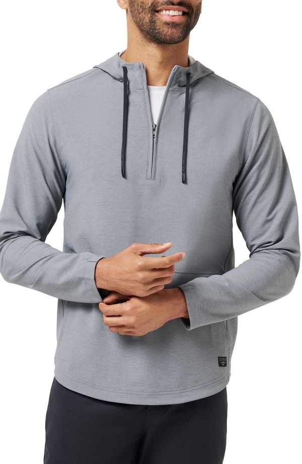 トラビスマヒュー メンズ アウター パーカー・スウェット ハーフジップ TravisMathew Valley View Quarter Zip Hoodie Heather Grey グレー