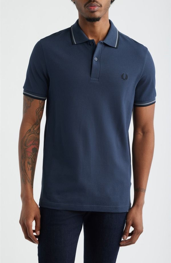 フレッドペリー メンズ トップス ポロシャツ Fred Perry Extra Trim Fitwin Tipped Piqu Polo Speckled Black ブラック
