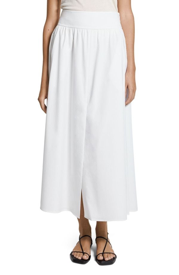 セオリー レディース ボトムスカート A ライン ミディ コットン Theory Cotton Blend ALine Midi Skirt White ホワイト