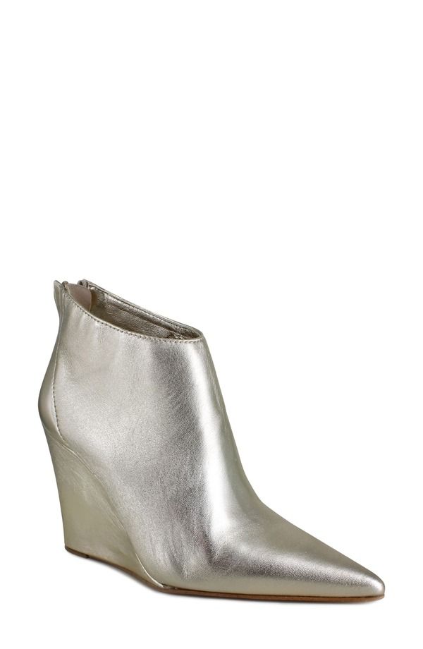 ジジ レディース シューズ ブーツ・レインブーツ ZIGI Elina Pointed Toe Bootie Gold Leather ゴールド