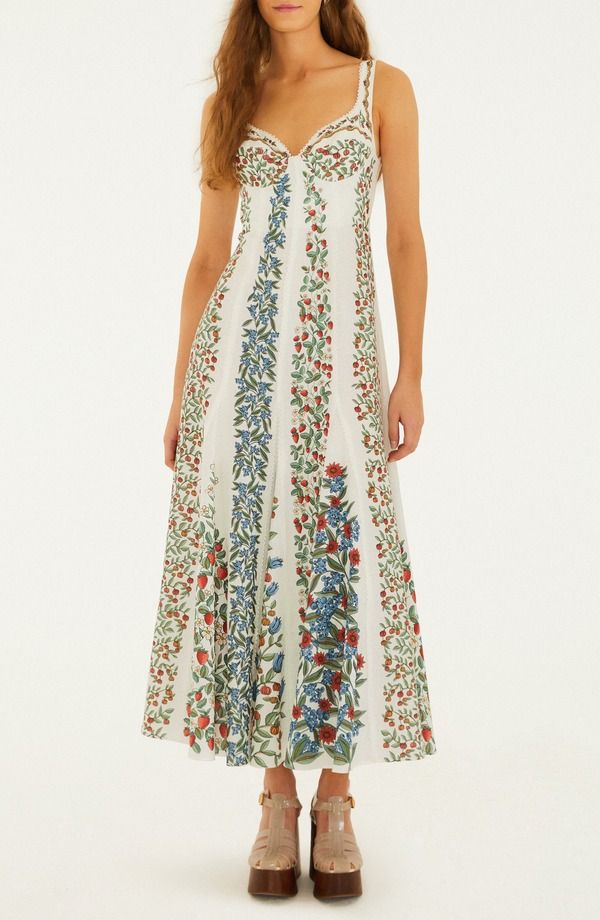 ファーム レディース トップス ワンピース リネン マキシ FARM Rio Fruit Beauty Linen Blend Maxi Dress OffWhite オフホワイト