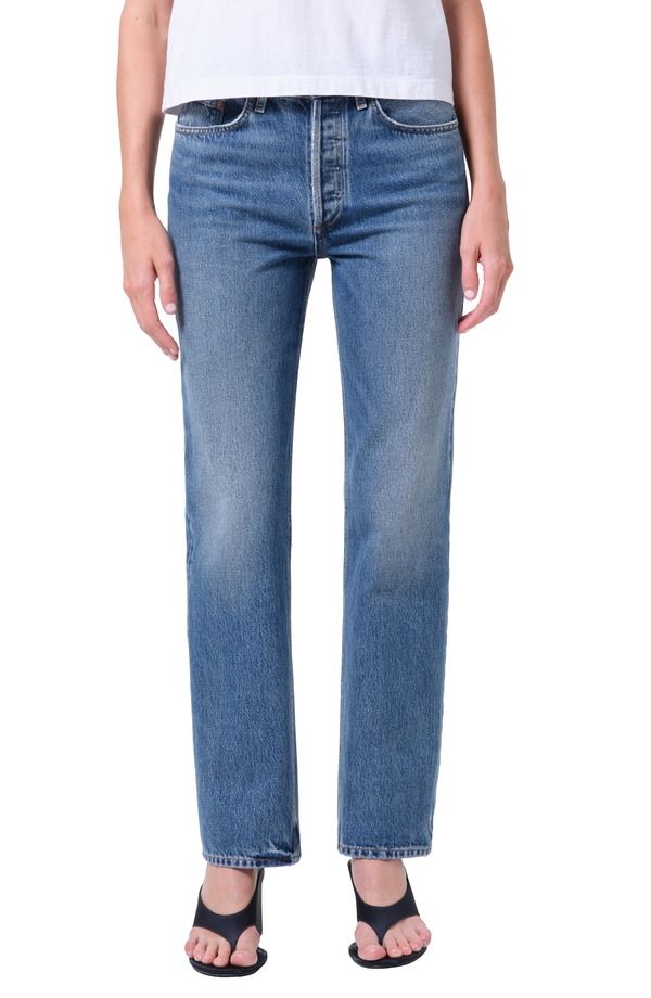 アゴルド レディース ボトムス デニムパンツ ストレート ハイウエスト ジーンズ AGOLDE Lana High Waistraight Leg Jeans Liberty Med Indigo インディゴ