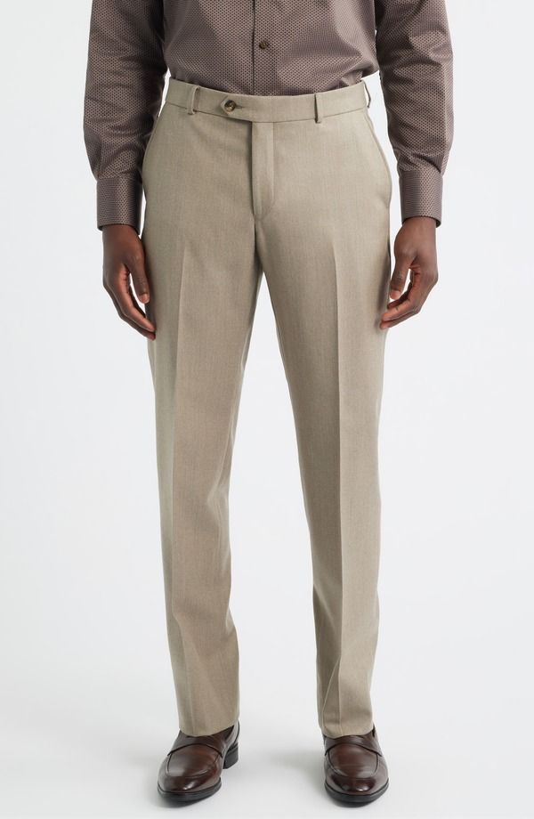 ベール メンズ ボトムス カジュアルパンツ ウール Berle Wool Cashmere Flannel Dress Pants Dark Tan タン