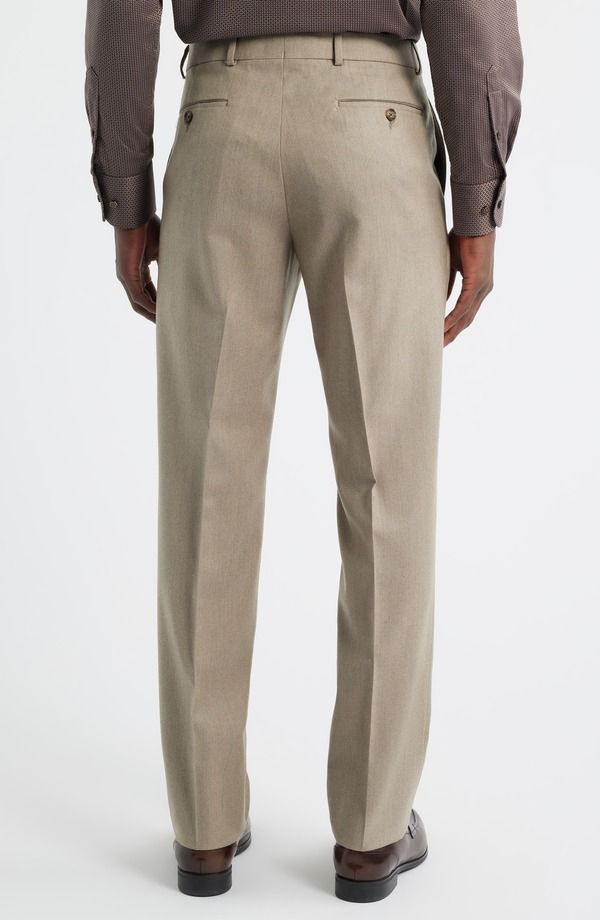 ベール メンズ ボトムス カジュアルパンツ ウール Berle Wool Cashmere Flannel Dress Pants Dark Tan タン
