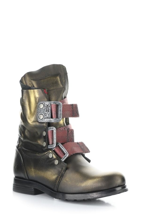 フライロンドン レディース シューズ ブーツ・レインブーツ Fly London Stif Military Boot 029 Gold ゴールド