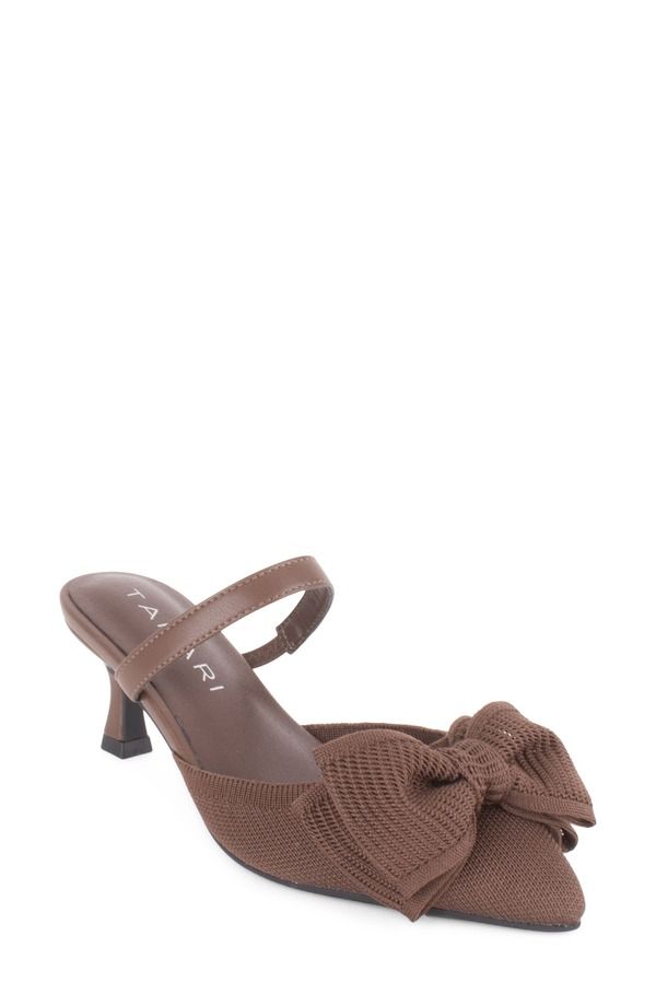 タハリ レディース シューズ ヒール Tahari Monaco Kitten Heel Mule Brown ブラウン