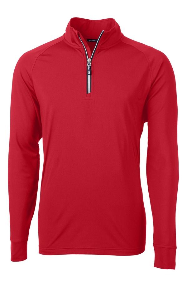 カッターアンドバック メンズ アウター パーカー・スウェット ハーフジップ ニット Cutter Buck Adapt Knit Quarter Zipullovered レッド