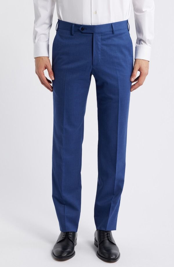 ザネッラ メンズ ボトムス カジュアルパンツ ウール Zanella Parker Stretch Wool Trousers Dark Blue ブルー
