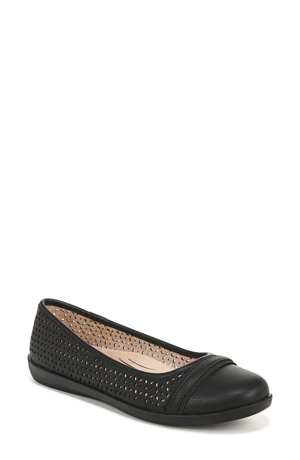 ライフストライド レディース シューズ パンプス LifeStride Nile Ballet Flat Black Perforated ブラック