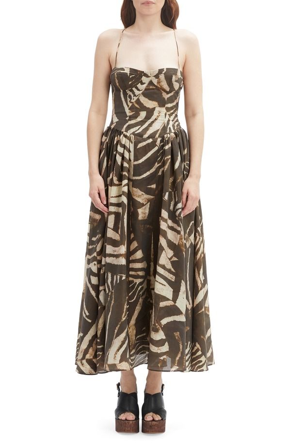 バードット レディース トップス ワンピース プリント マキシ Bardot Estie Print Maxi Dress Brown Animal ブラウン