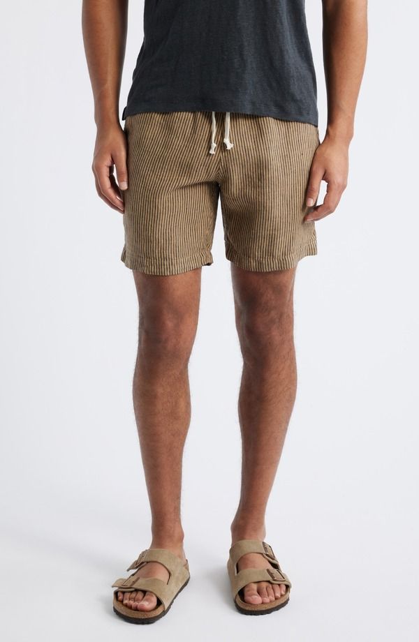 アレックスクレーン メンズ ボトムス ハーフパンツ・ショーツ ショートパンツ リネン ALEX CRANE Bo Linen Drawstring Shorts Overdye Chai 23,100円