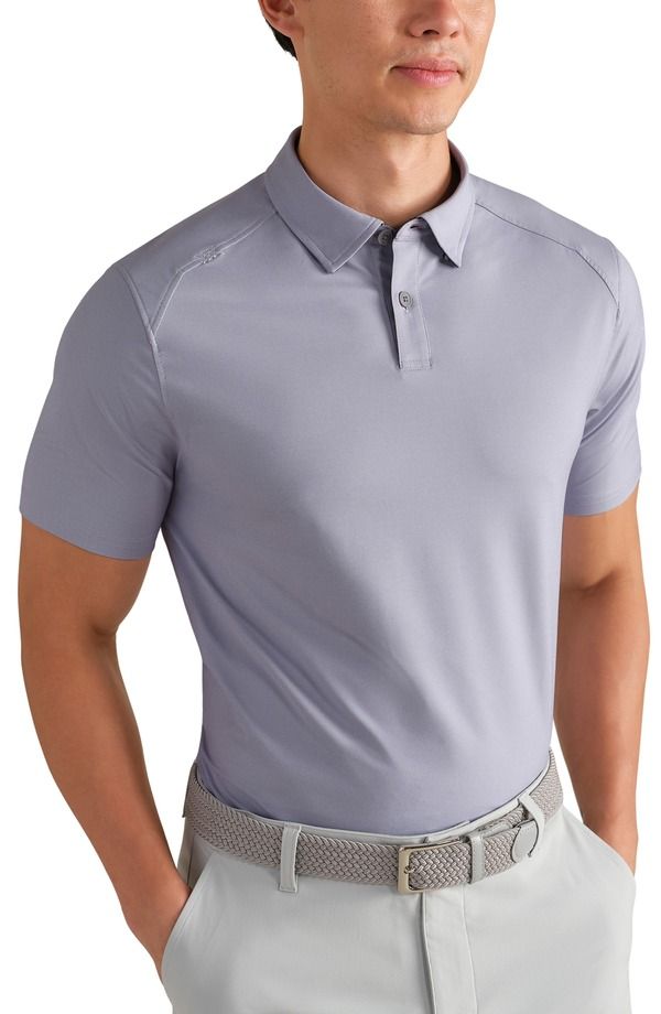 ローヌ メンズ トップス ポロシャツ Rhone Commuter Polo Purple Smoke Oxford スモーク