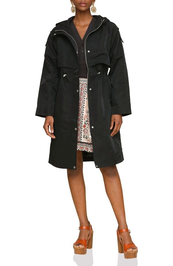 アヴェックレフィーユ レディース アウター ジャケット・ブルゾン コート Avec Les Filles Hooded Utility Coat Black ブラック