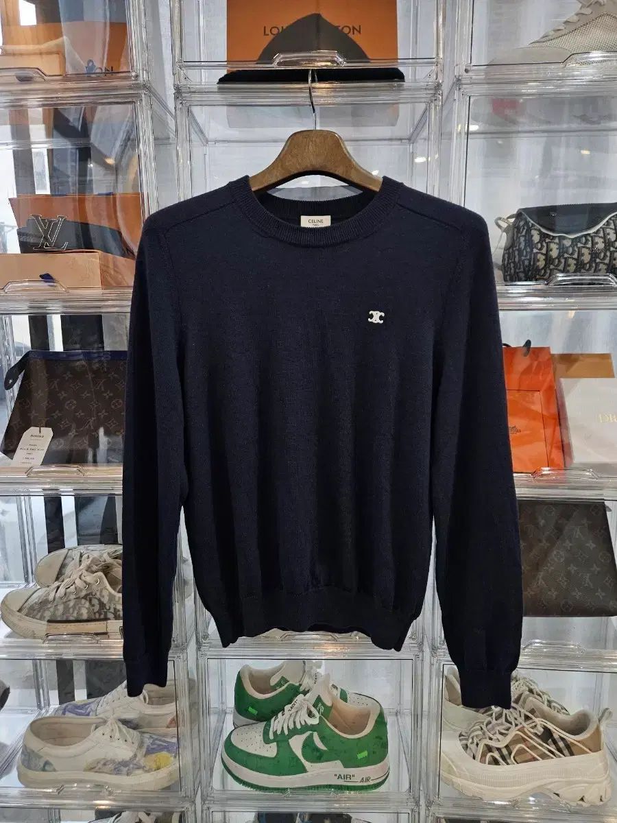 正規品・ほぼ新品・Sサイズ セリーヌ トリオンフ ウールニット ネイビー 長袖