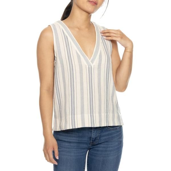 ファレティ レディース トップス シャツ コットン Faherty Dune Popover Tank Top Organicotton Aqua Sea Stripe アクア