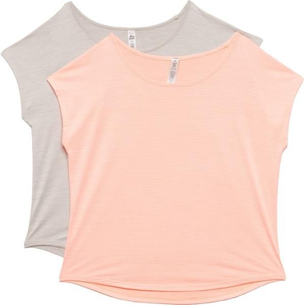 アールビーエックス レディース トップス シャツ RBX Stripe Off TShirt 2Pack Short Sleeve Peach Fusion Icy Grey グレー