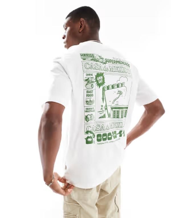 オンリーアンドサンズ メンズ トップス Tシャツ オーバーサイズフィット プリント ONLY SONS oversized fitshirt with Mexico back print Cloudancer ホワイト