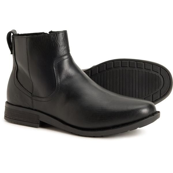 ボーン メンズ シューズ ブーツ・レインブーツ レザー Born Reed Boots Leather For Men Black ブラック