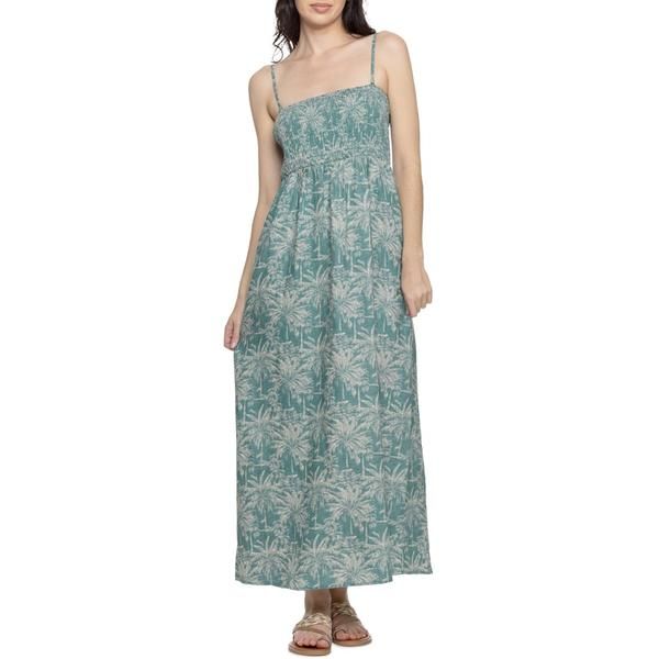 ファレティ レディース トップス ワンピース ノースリーブ シャーリング リネン Faherty Sunrise Smockedress Linen Sleeveless Maui Tropics