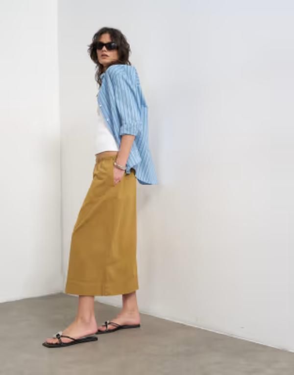 トップショップ レディース ボトムス カジュアルパンツ A ライン Topshop aline culottes in tan タン 15,106円