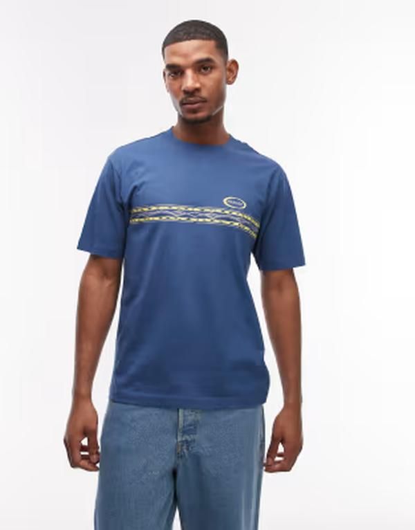パルレ メンズ トップス Tシャツ グラフィック Parlez diego graphic tshirt MID BLUE ブルー