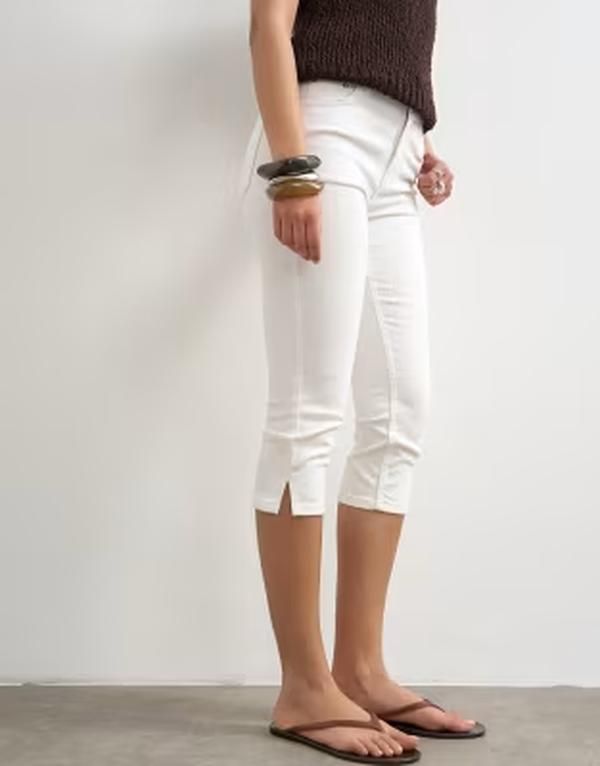 トップショップ レディース ボトムス デニムパンツ キャップ ジーンズ Topshop high rise capris jeans WHITE ホワイト トップショップ レディース ボトムス デニムパンツ キャップ ジーンズ Topshop high rise capris jeans WHITE ホワイト