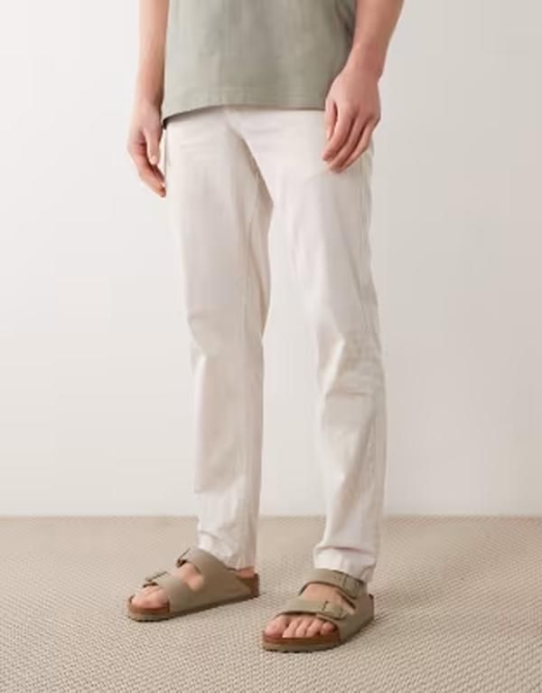 ジャック アンド ジョーンズ メンズ ボトムス カジュアルパンツ リネン Jack Jones linen mix pantstring ベージュ