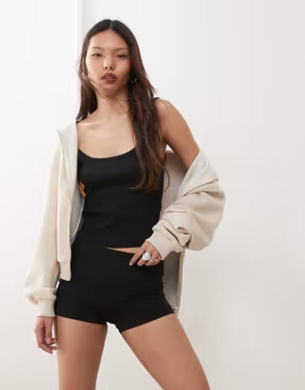 ウィークデイ レディース ボトムス ハーフパンツ・ショーツ ジャージー Weekday jersey hot pants Black ブラック