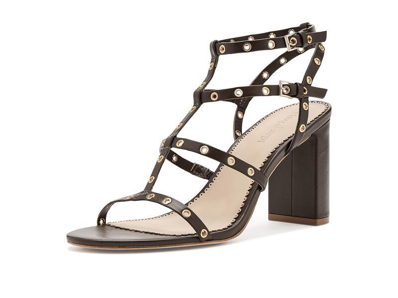 サンク ア セプト レディース シューズ ヒール サンダル Cinq a Sept Maisie Strappy Grommet Block Heel Sandals Chocolate チョコレート