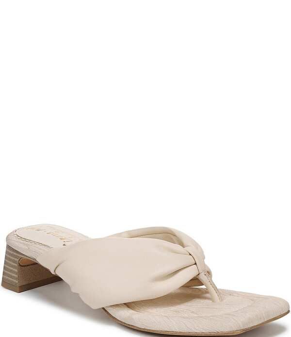 サムエデルマン レディース シューズ サンダル レザー ヒール Circus NY by Sam Edelman Colette Leather Block Heel Thong Slide Sandals Vanilla Bean