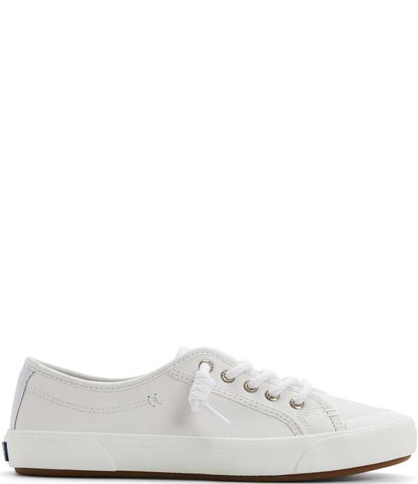 スペリー レディース ボトムス カジュアルパンツ スニーカー レザー Sperry Womens Pierwave 2 Leather Sneakers White ホワイト