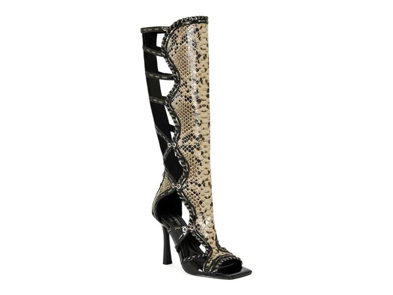 アザレア ワン レディース シューズ ブーツ・レインブーツ Azalea WangIndranihigh Boot BlackTaupe Snake Print ブラック