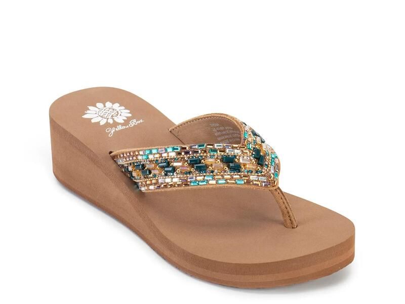 イエローボックス レディース シューズ サンダル Yellow BoxThona Wedge Sandal TurquoiseMulticolor ターコイズ
